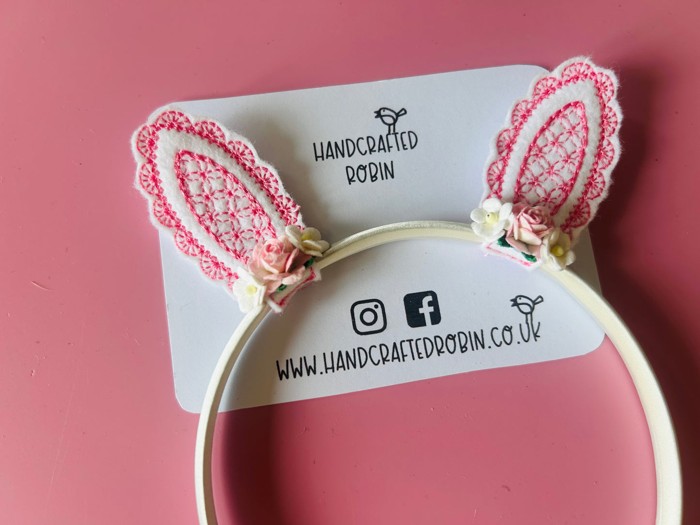 Pink Bunny Headband