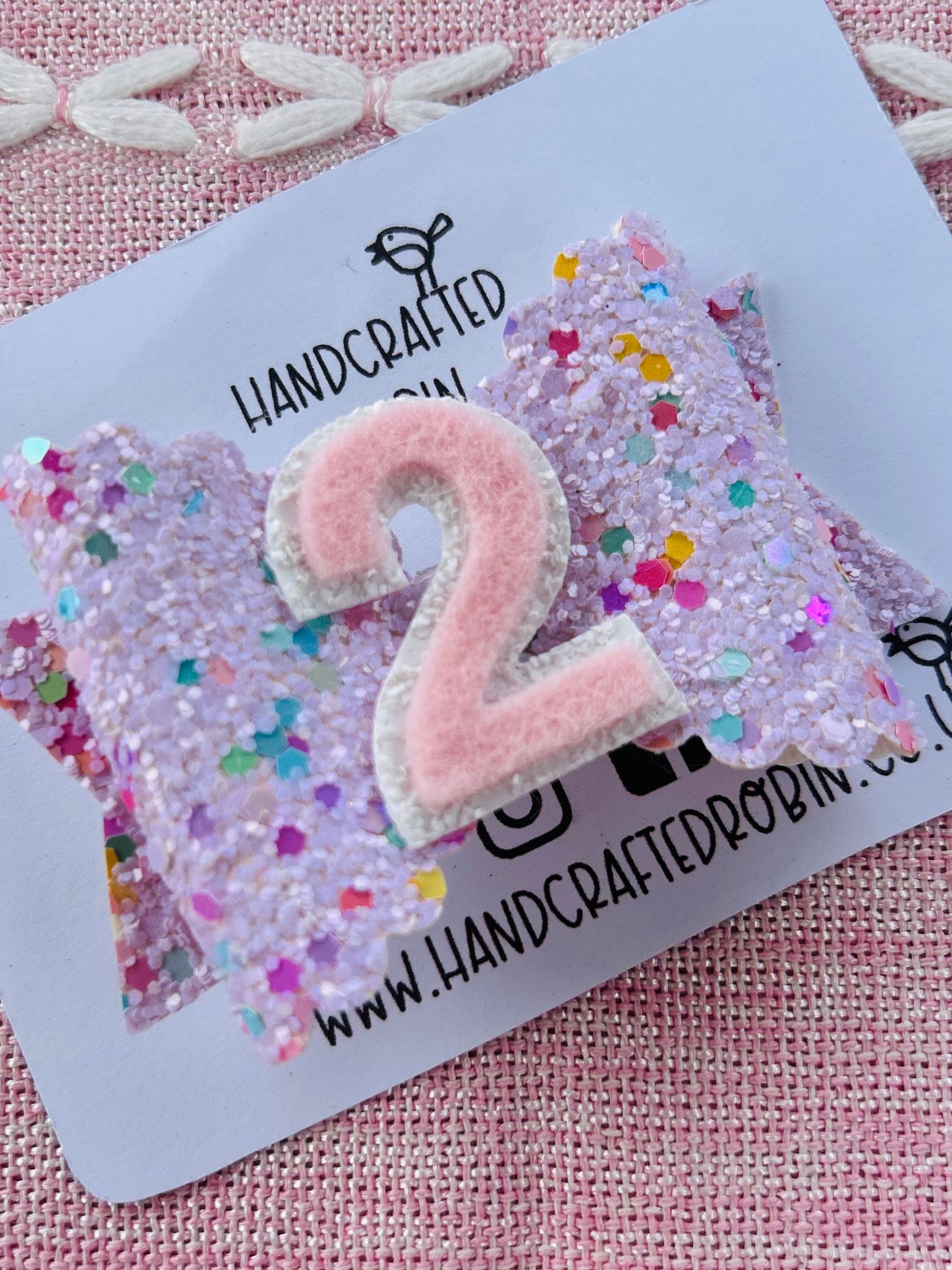 Pink Confetti Bow ‘2’