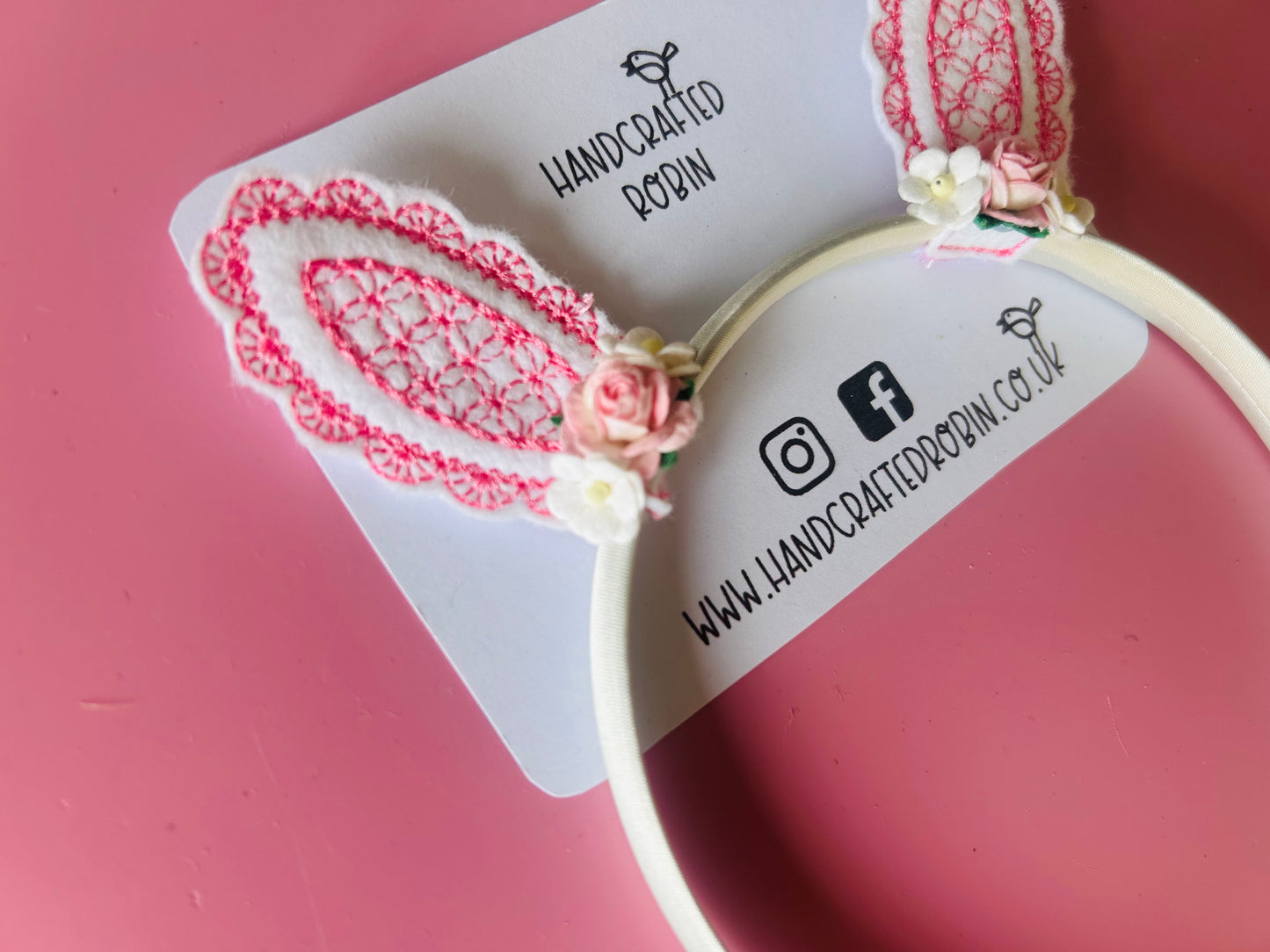 Pink Bunny Headband