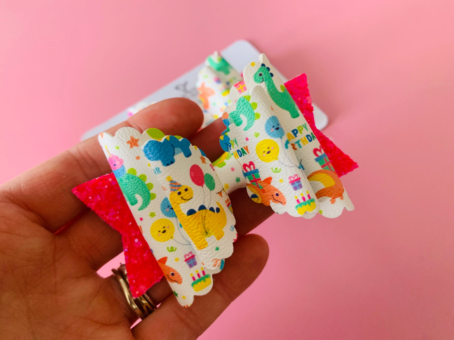 Dinosaur Birthday Bow