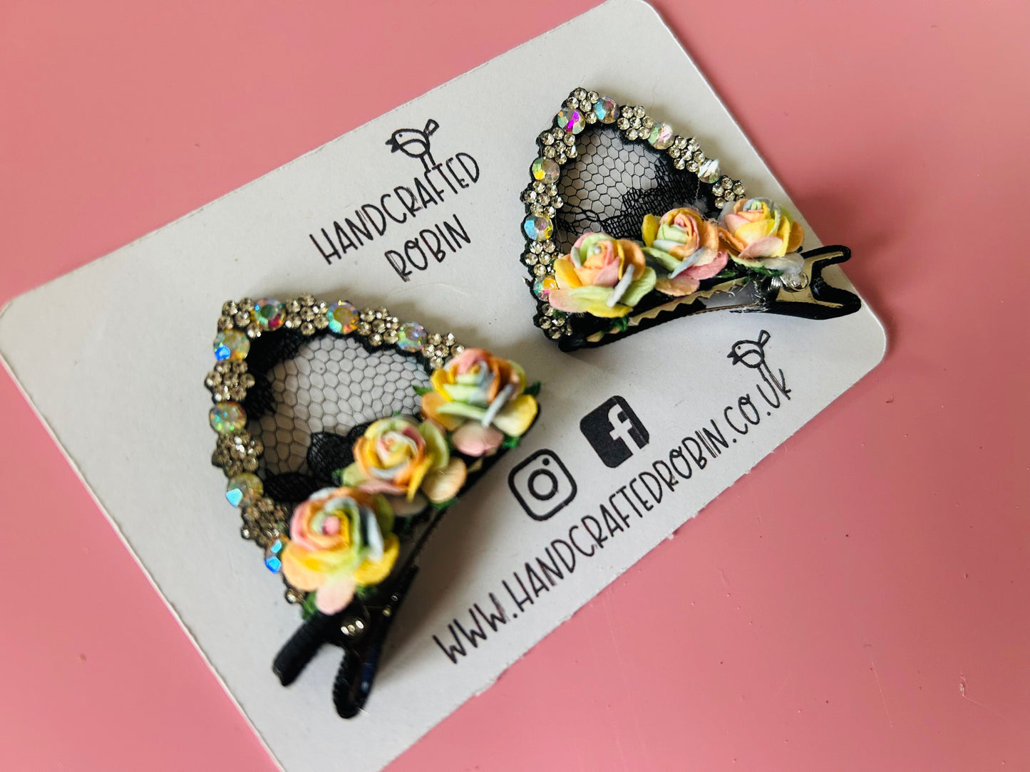 Pastel Rainbow Cat Ear Clips