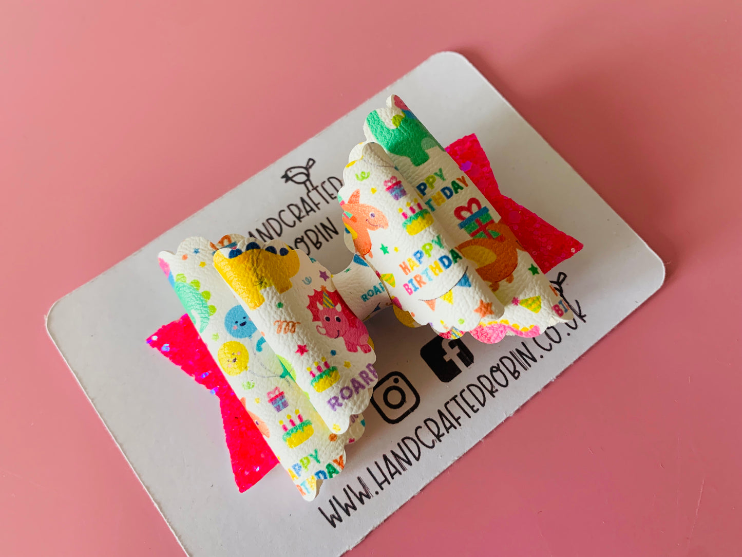 Dinosaur Birthday Bow