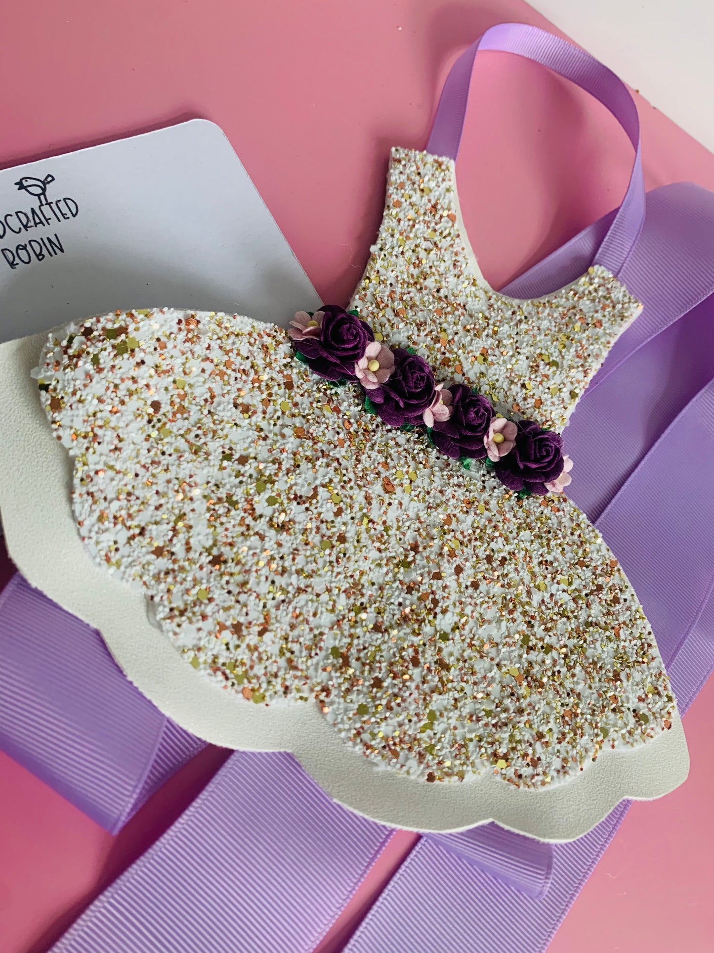 Purple Tutu Bow Holder