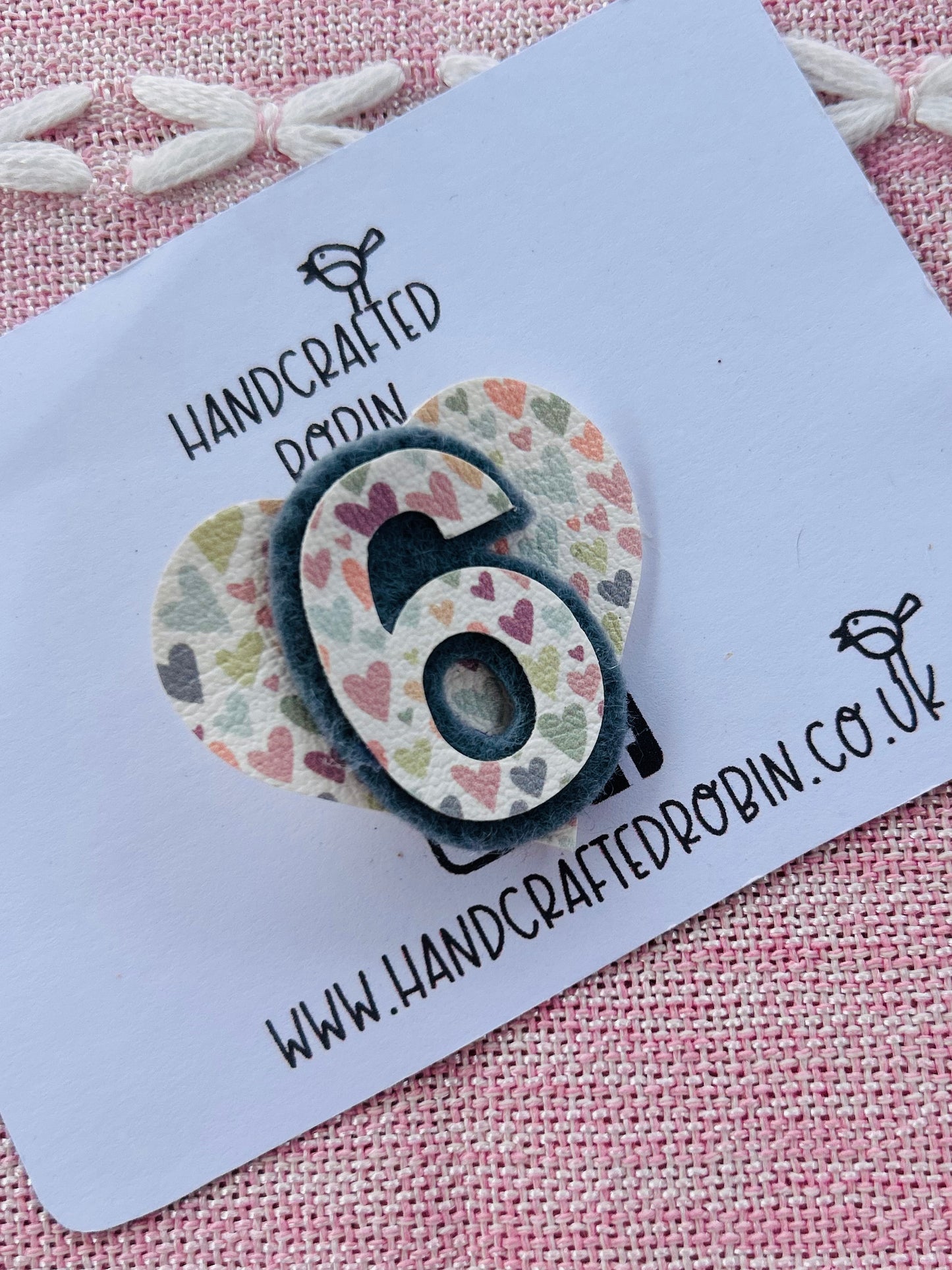 Heart Number Clip ‘6’