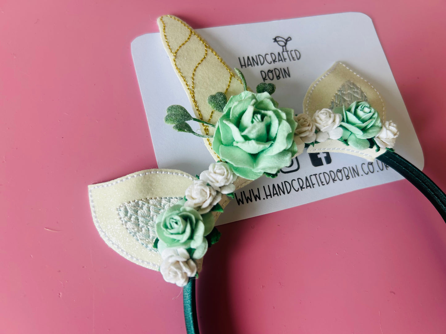Unicorn Statement Headband - Green