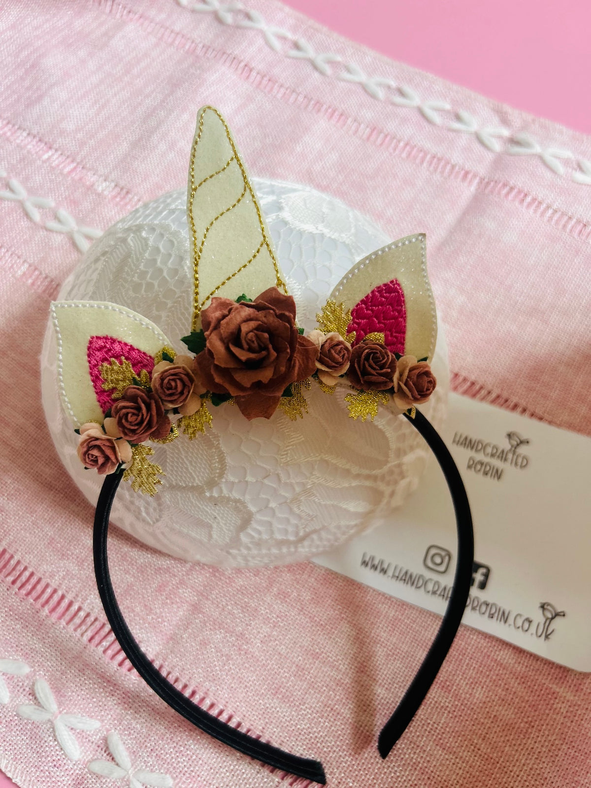 Unicorn Headband - Dusky Pink