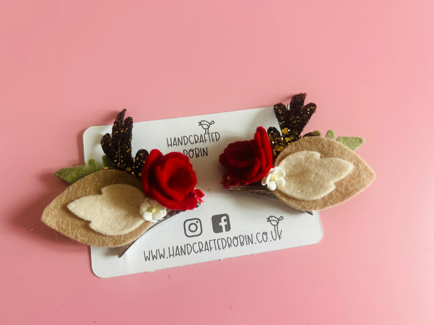 Reindeer Clip Set - Felt