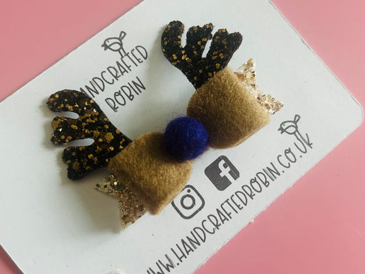 Purple Reindeer Bow