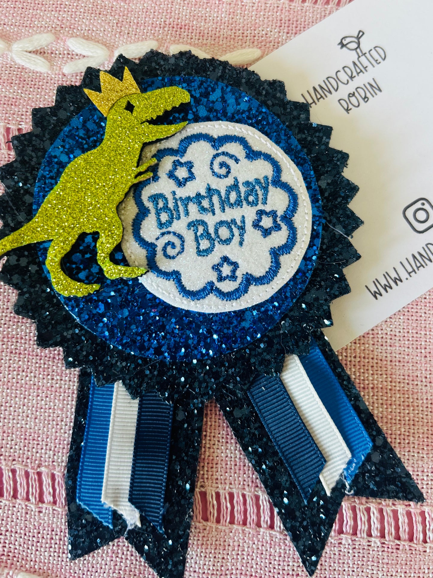 Birthday Boy Dinosaur Rosette