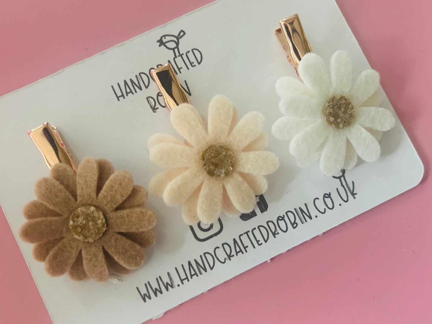 Floral Clip Set - Neutrals