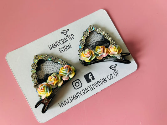 Pastel Rainbow Cat Ear Clips