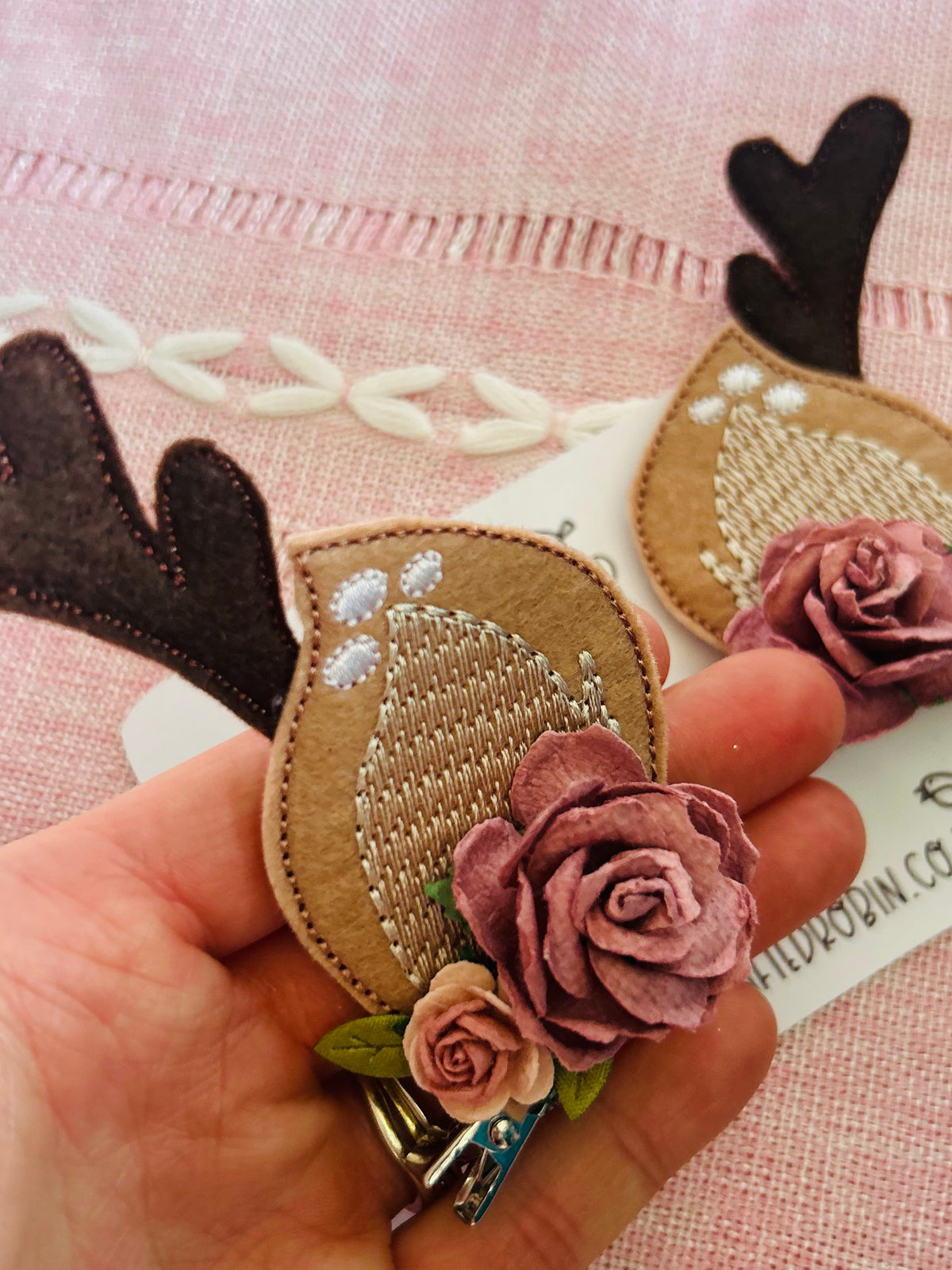 Antler Clip Set - Dusky Pink