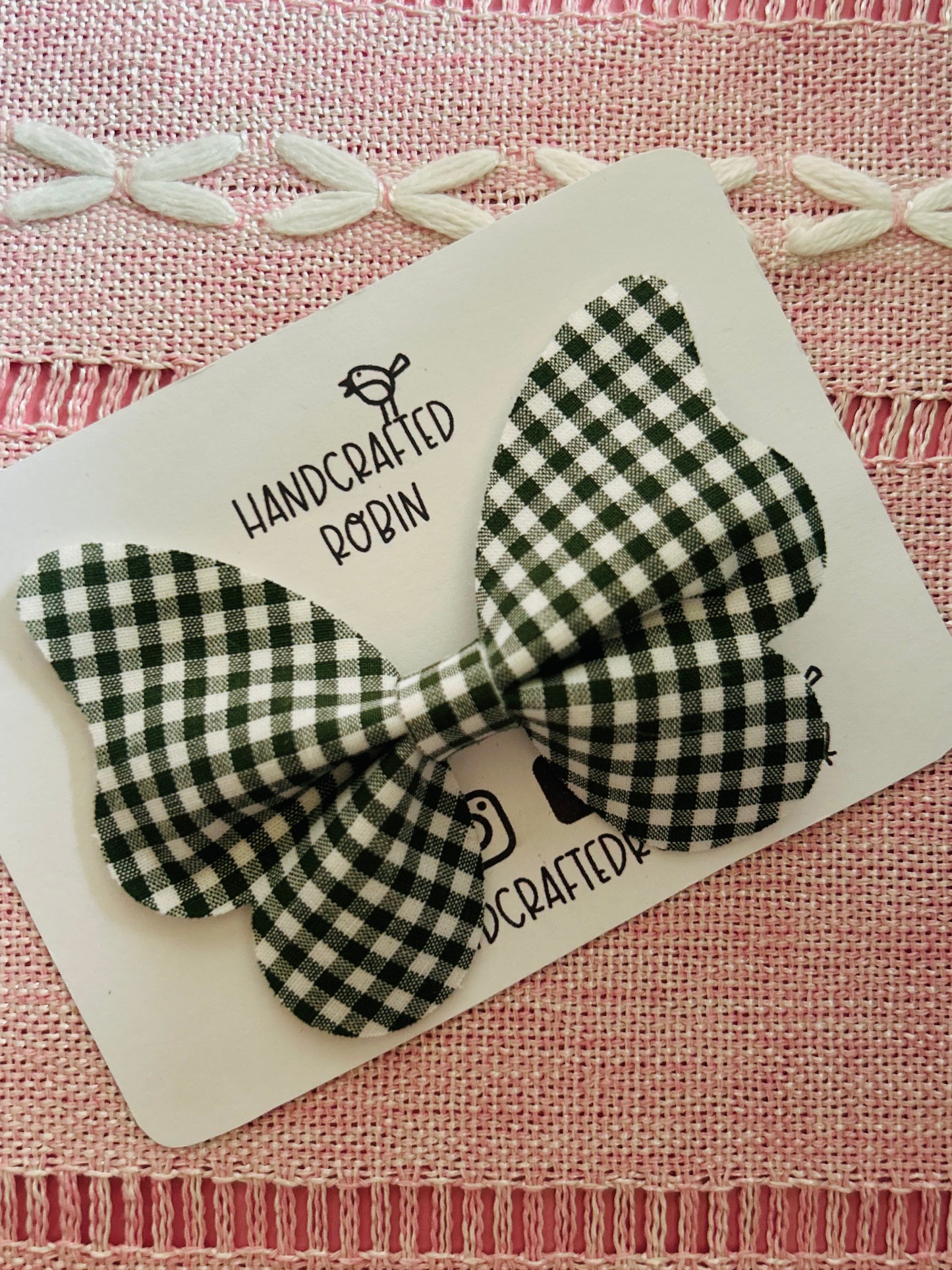 Green Gingham Butterfly