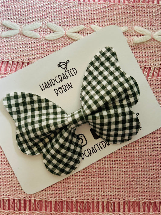 Green Gingham Butterfly