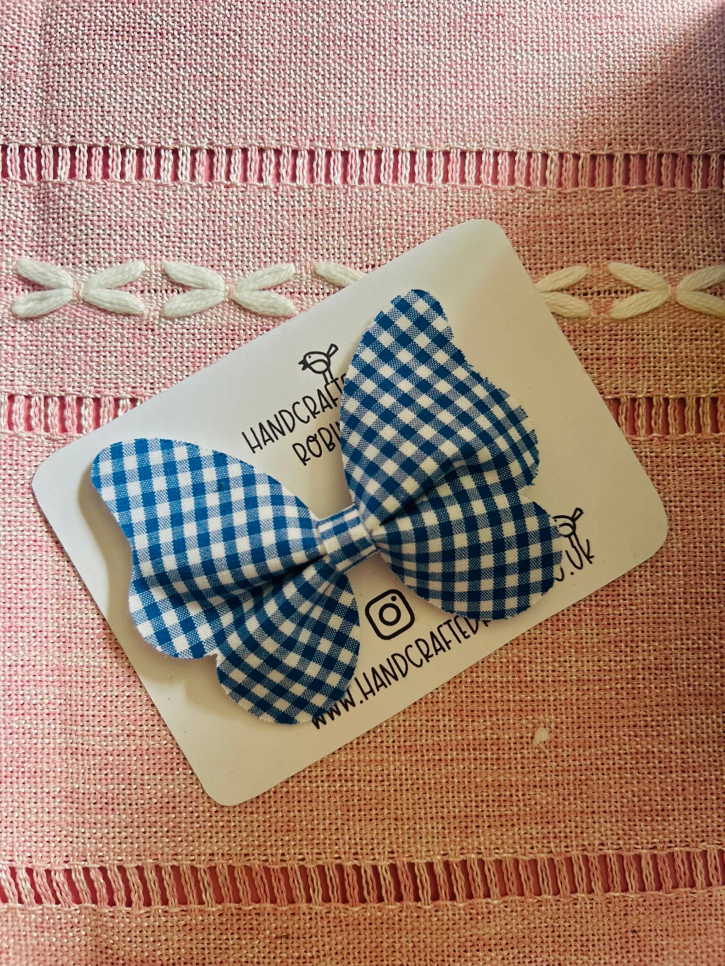 Blue Gingham Butterfly