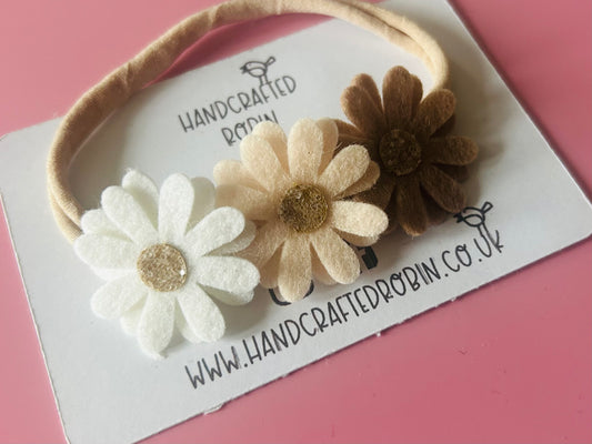 Floral Soft Headband - Neutral