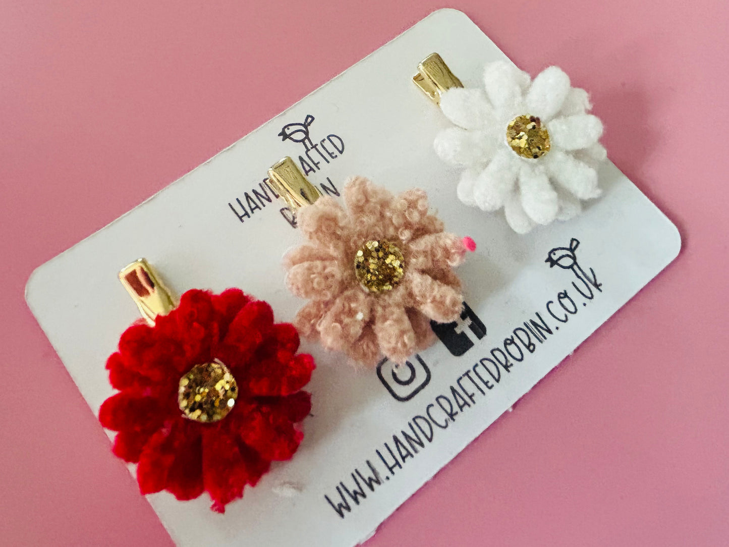 Flower Clip Set - Teddy