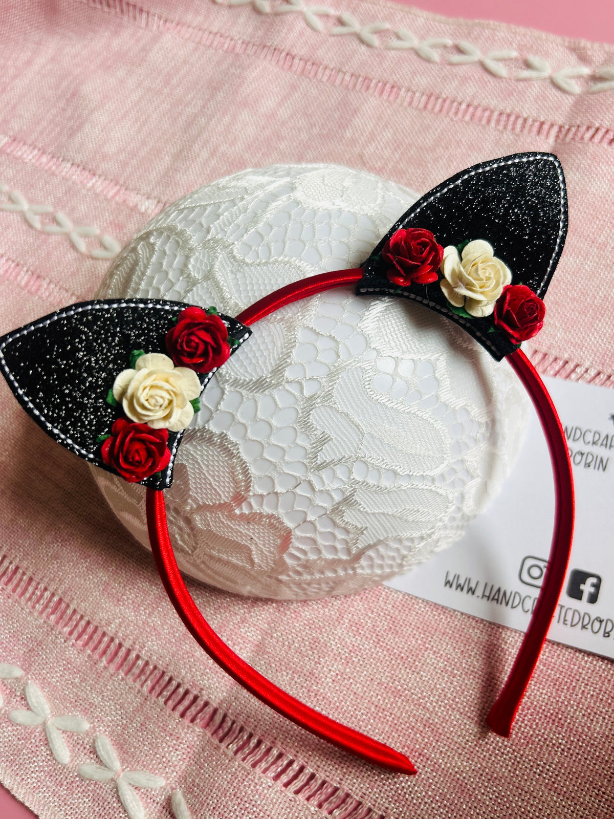 Cat Ears Headband - Red