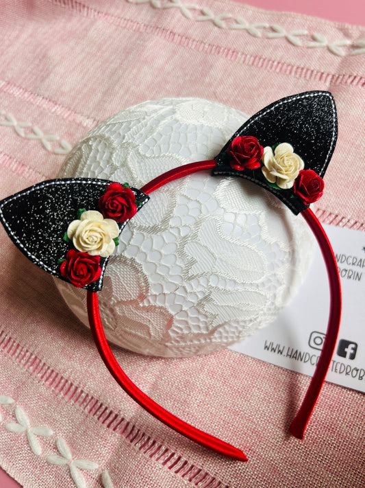 Cat Ears Headband - Red
