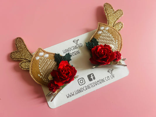 Reindeer Clip Set - Red