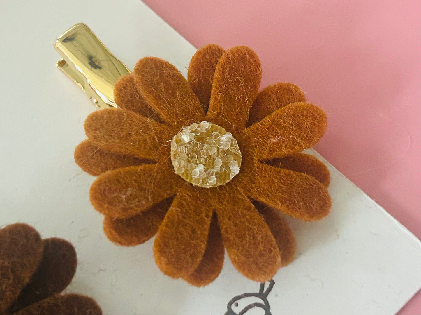 Floral Clip Set - Browns