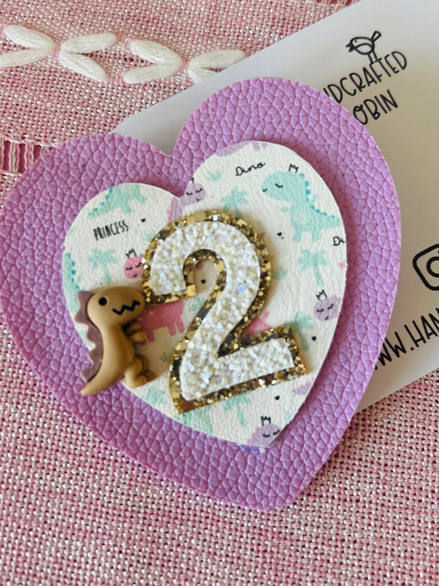 Dino Heart Badge ‘2’