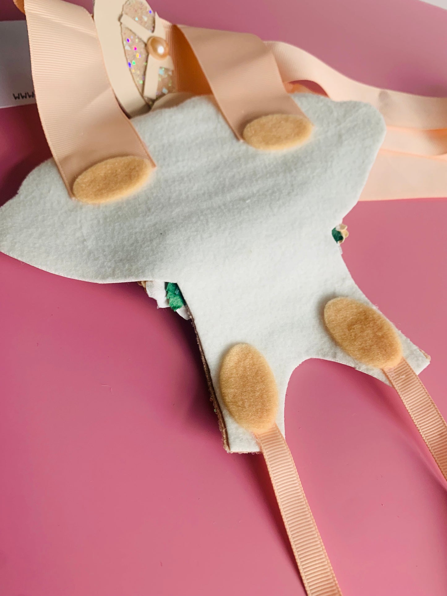 Peach Tutu Bow Holder