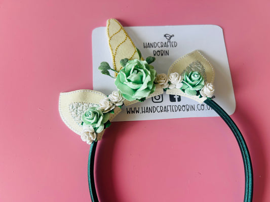 Unicorn Statement Headband - Green
