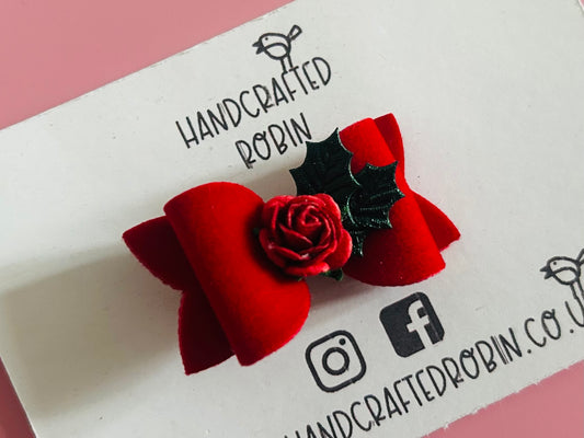Red Rose Bow