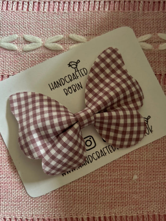 Purple Gingham Butterfly